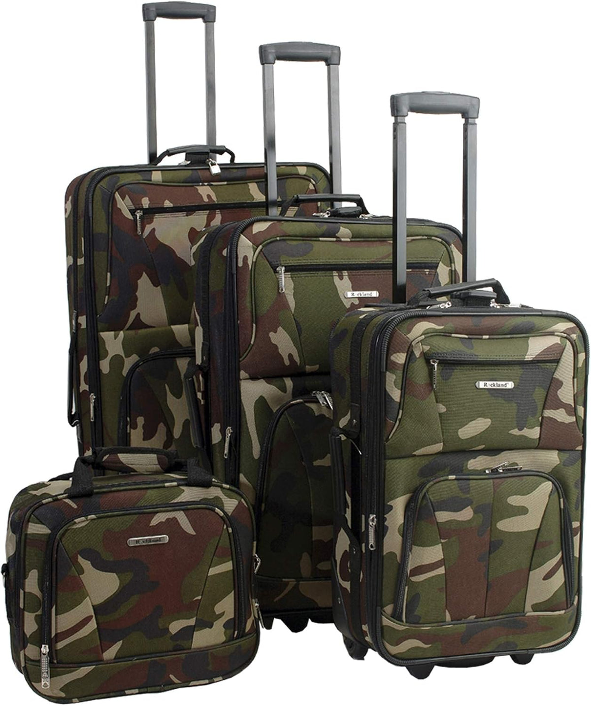 Fashion Softside Upright Luggage Set, Expandable, Wheel, Telescopic Handle,Turquoise, (14/19) - Colors B