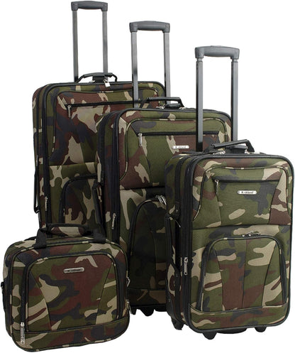 Fashion Softside Upright Luggage Set, Expandable, Wheel, Telescopic Handle,Turquoise, (14/19) - Colors B
