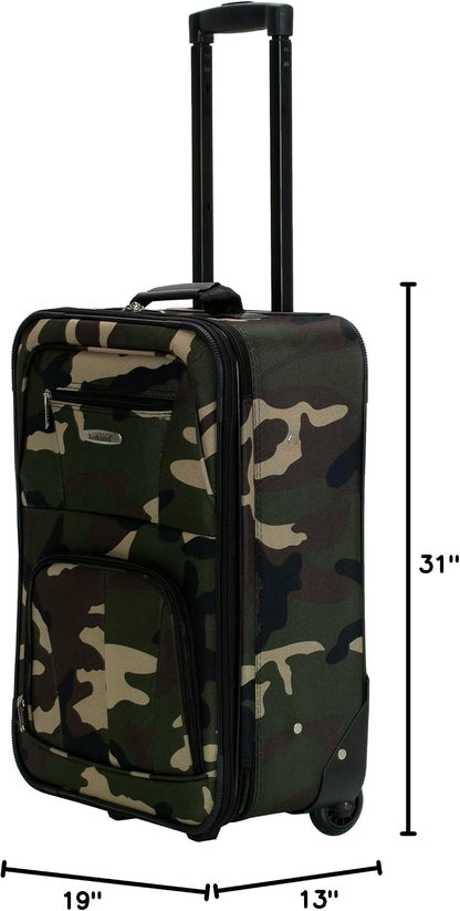 Fashion Softside Upright Luggage Set, Expandable, Wheel, Telescopic Handle,Turquoise, (14/19) - Colors B