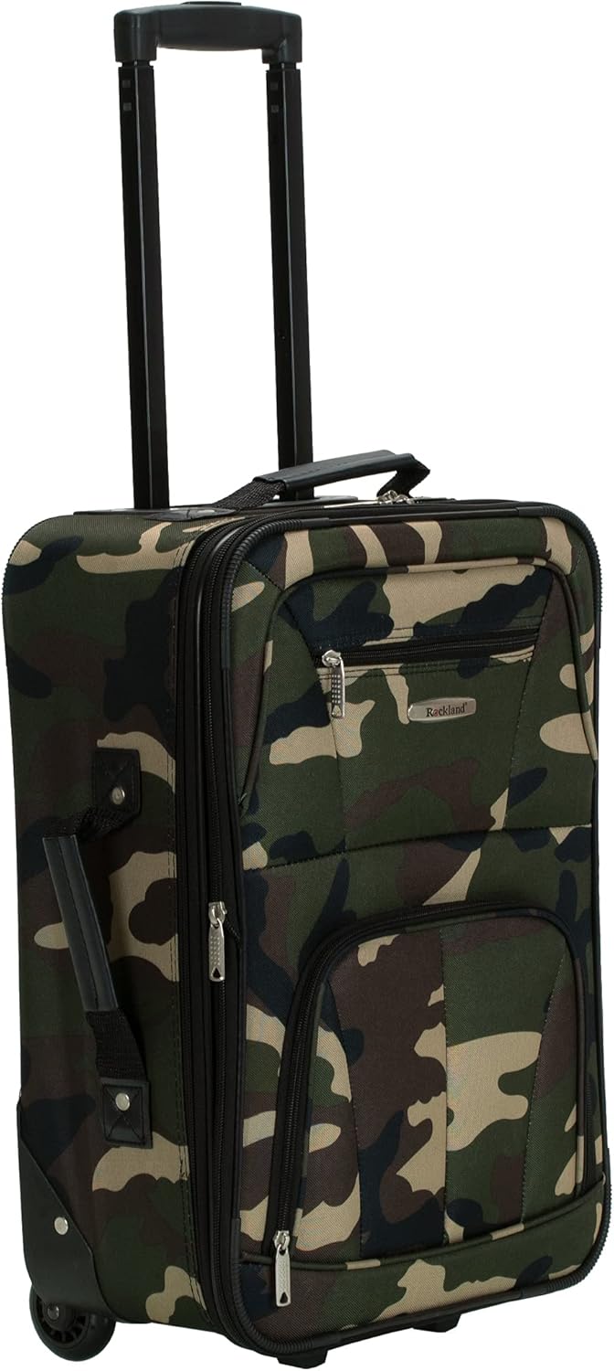 Fashion Softside Upright Luggage Set, Expandable, Wheel, Telescopic Handle,Turquoise, (14/19) - Colors B