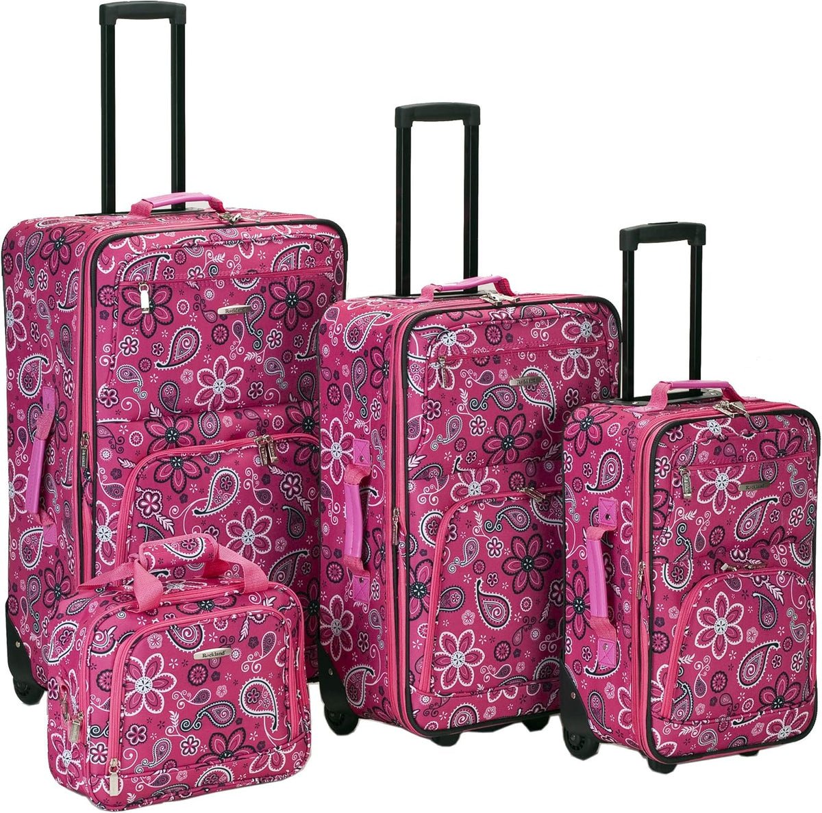 Fashion Softside Upright Luggage Set, Expandable, Wheel, Telescopic Handle,Turquoise, (14/19) - Colors B