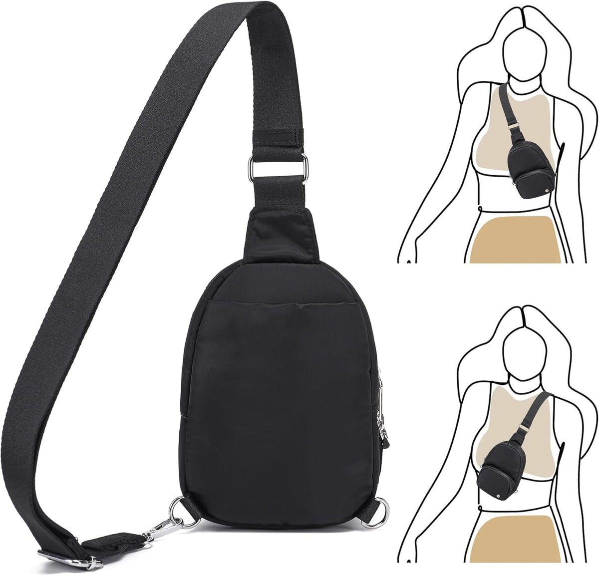 Small Anti Theft Crossbody Bags for Women Lightweight RFID Sling Bag | Nylon Travel Purse for Daily Casual Use
