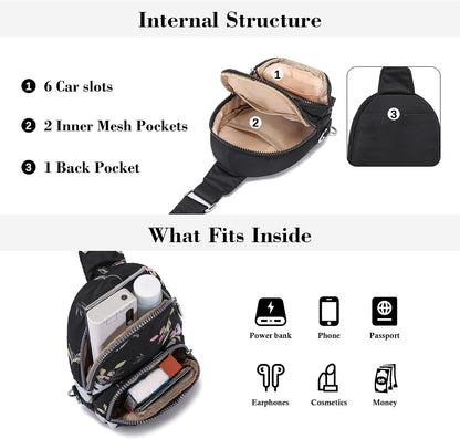 Small Anti Theft Crossbody Bags for Women Lightweight RFID Sling Bag | Nylon Travel Purse for Daily Casual Use