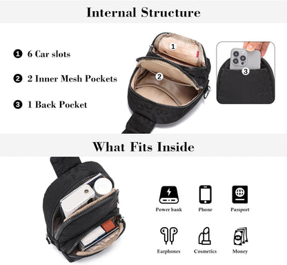 Small Anti Theft Crossbody Bags for Women Lightweight RFID Sling Bag | Nylon Travel Purse for Daily Casual Use