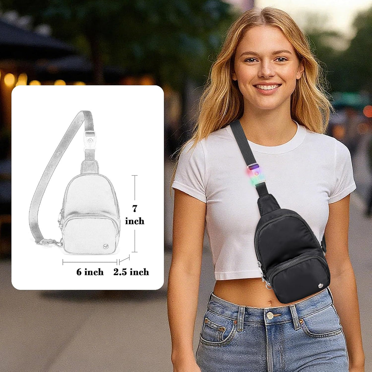 Small Anti Theft Crossbody Bags for Women Lightweight RFID Sling Bag | Nylon Travel Purse for Daily Casual Use