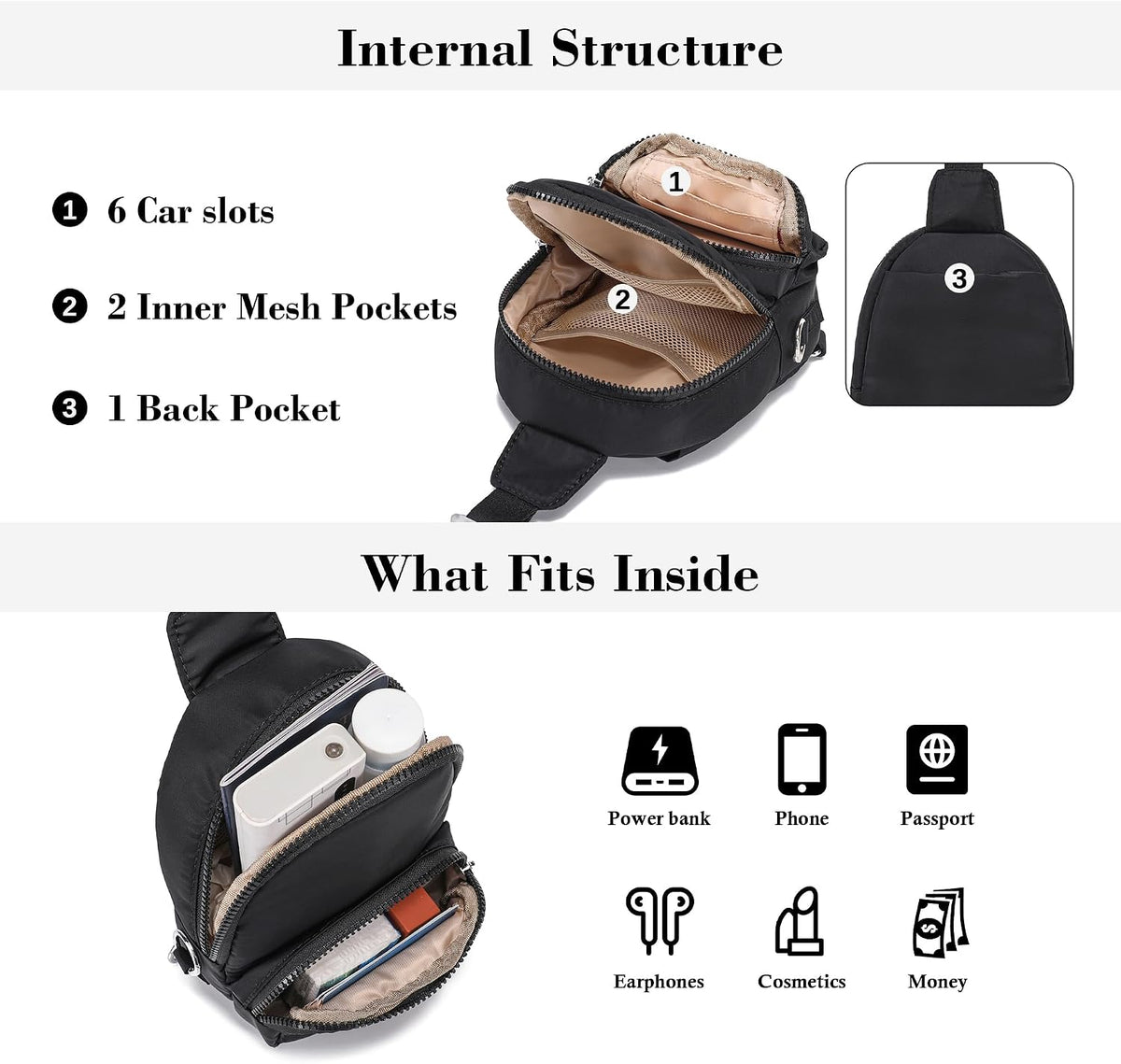 Small Anti Theft Crossbody Bags for Women Lightweight RFID Sling Bag | Nylon Travel Purse for Daily Casual Use