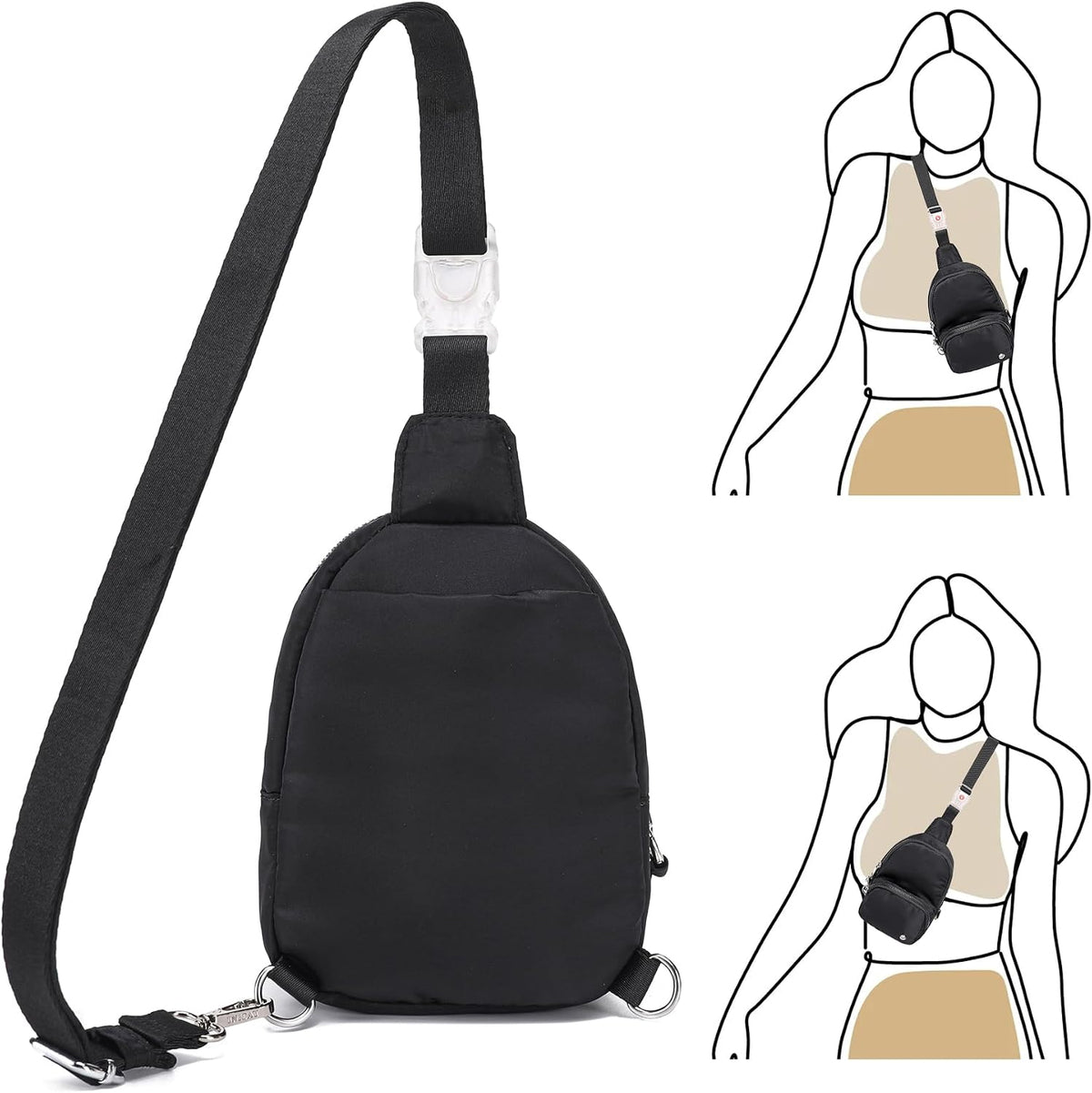 Small Anti Theft Crossbody Bags for Women Lightweight RFID Sling Bag | Nylon Travel Purse for Daily Casual Use