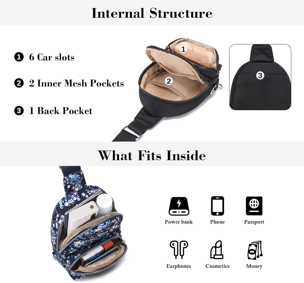Small Anti Theft Crossbody Bags for Women Lightweight RFID Sling Bag | Nylon Travel Purse for Daily Casual Use