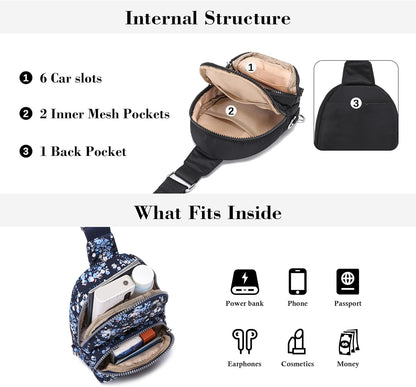 Small Anti Theft Crossbody Bags for Women Lightweight RFID Sling Bag | Nylon Travel Purse for Daily Casual Use