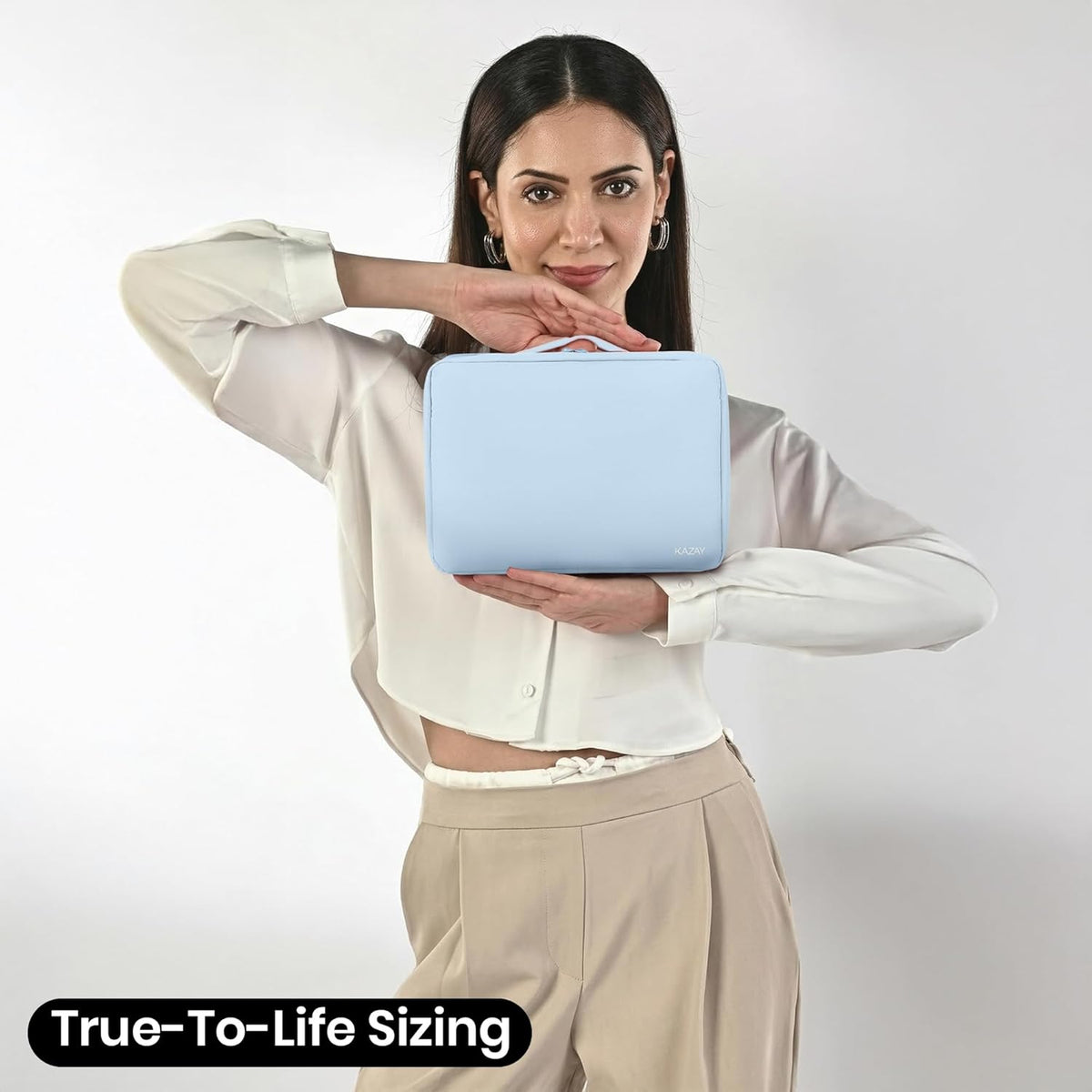 Compact Hanging Toiletry Bag with TSA Approved Detachable Pouch, Compact Travel Size, Travel Toiletry Bag, Water Resistant, Premium Nylon, Travel Size Toiletries, Cosmetic Makeup Bag (Light Blue)