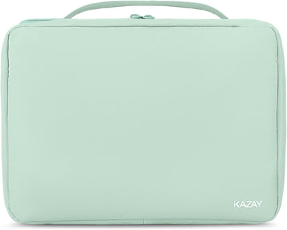 Compact Hanging Toiletry Bag with TSA Approved Detachable Pouch, Compact Travel Size, Travel Toiletry Bag, Water Resistant, Premium Nylon, Travel Size Toiletries, Cosmetic Makeup Bag (Light Blue)