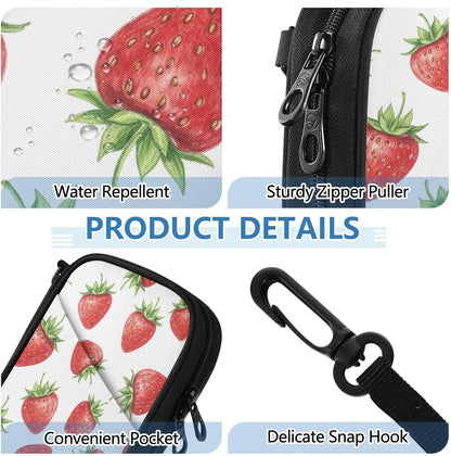 Strawberry Family Passport Holder for Travel | Document Organizer with Detachable Strap Holds 5 Passports for Men Women, Portable Case for Vacation Trip