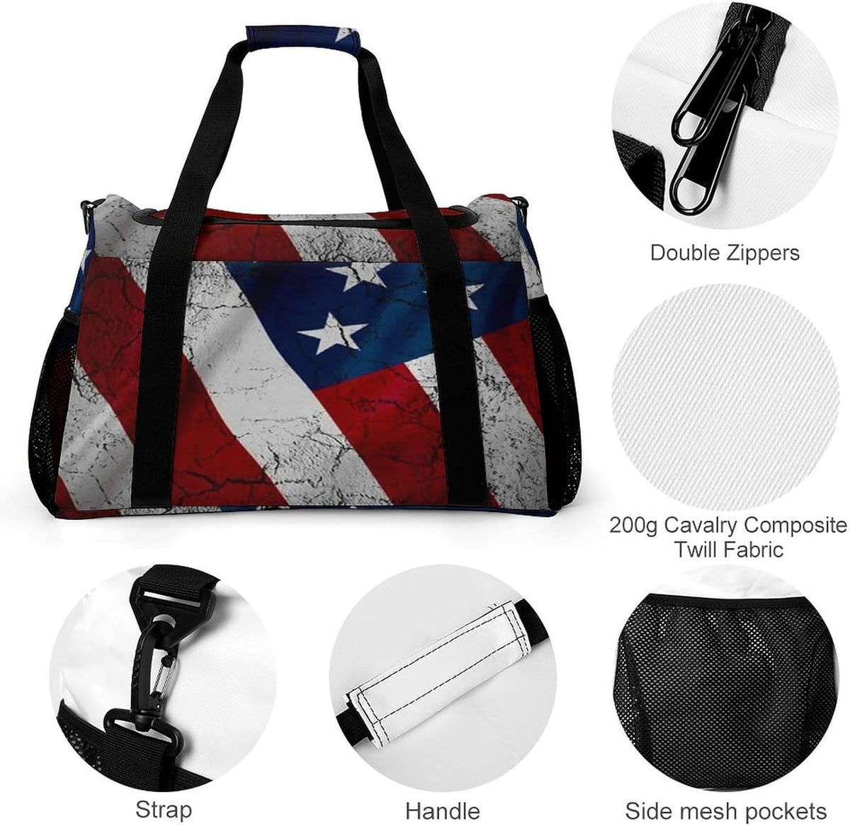 Large Sports Bag Gym Duffel for Travel Weekender Overnight Trip Simple Functional Layout