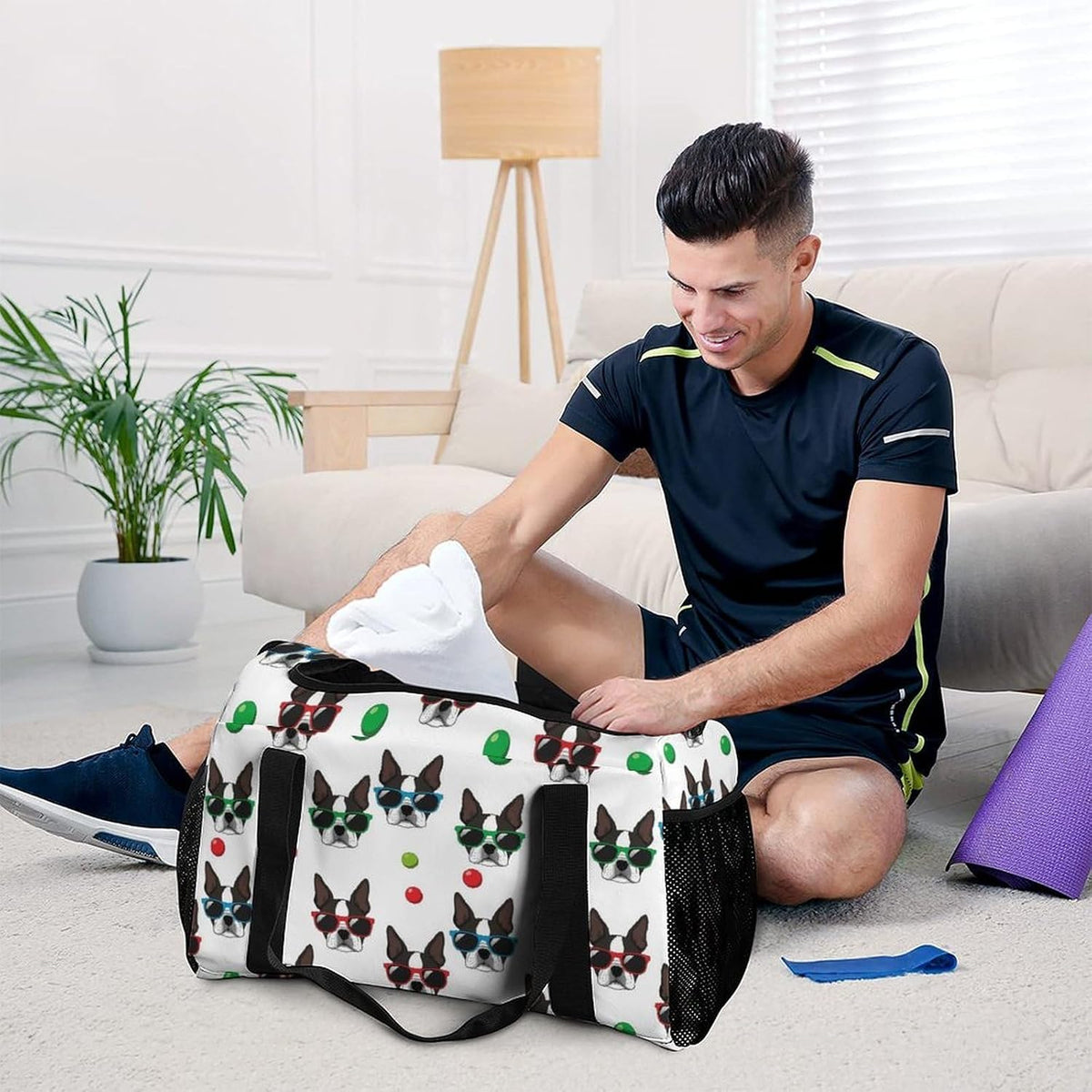 Large Sports Bag Gym Duffel for Travel Weekender Overnight Trip Simple Functional Layout