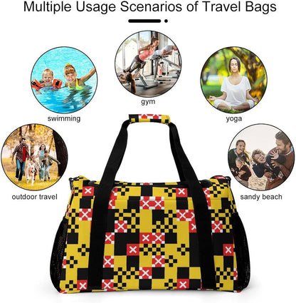 Large Sports Bag Gym Duffel for Travel Weekender Overnight Trip Simple Functional Layout