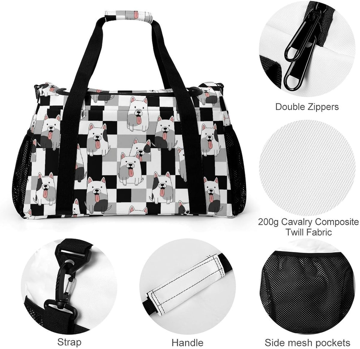Large Sports Bag Gym Duffel for Travel Weekender Overnight Trip Simple Functional Layout