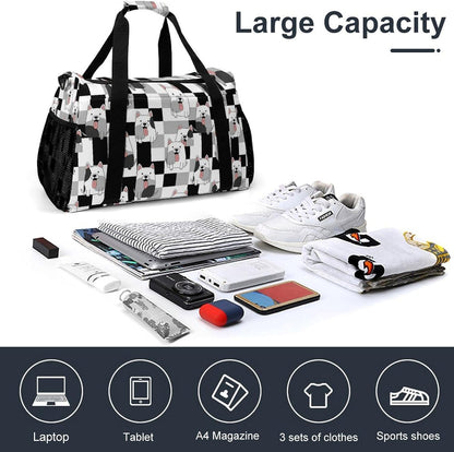 Large Sports Bag Gym Duffel for Travel Weekender Overnight Trip Simple Functional Layout