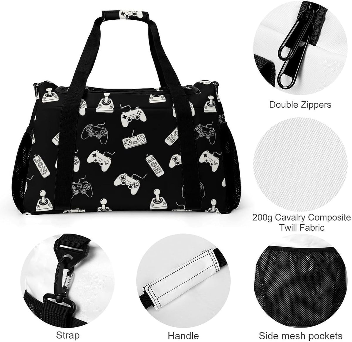 Large Sports Bag Gym Duffel for Travel Weekender Overnight Trip Simple Functional Layout