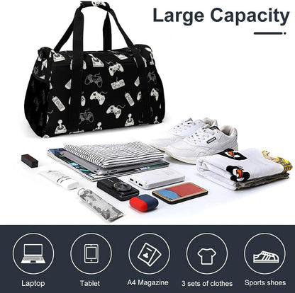 Large Sports Bag Gym Duffel for Travel Weekender Overnight Trip Simple Functional Layout
