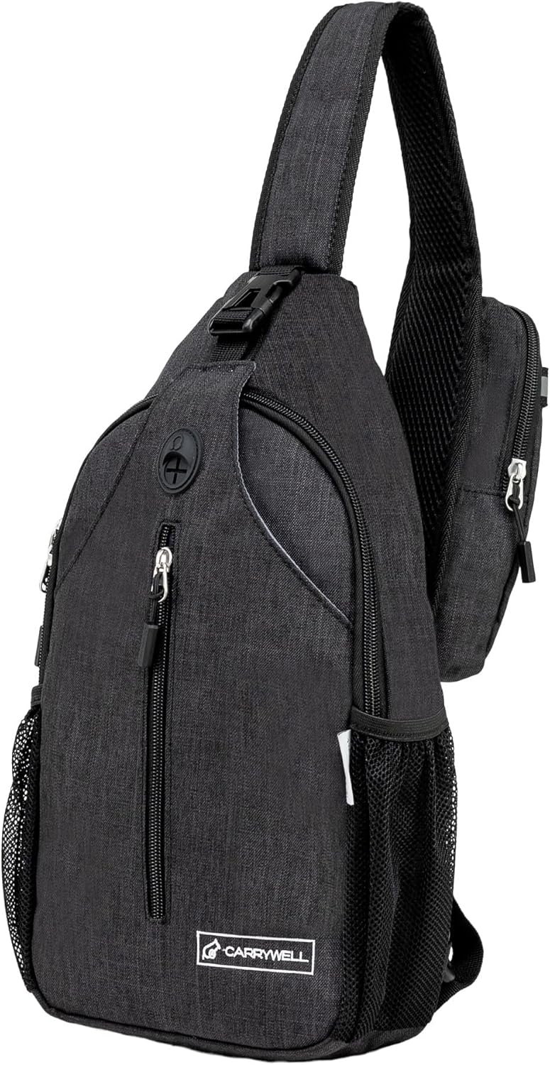 (Not Made In China) Crossbody Sling Backpack, Small Daypack For Travel, Hiking, Anti-Theft Chest Bag, Lightweight