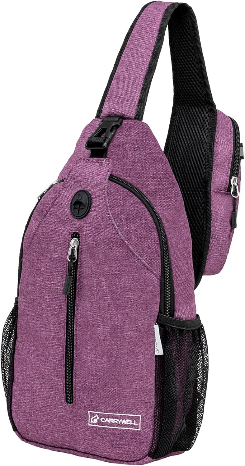 (Not Made In China) Crossbody Sling Backpack, Small Daypack For Travel, Hiking, Anti-Theft Chest Bag, Lightweight