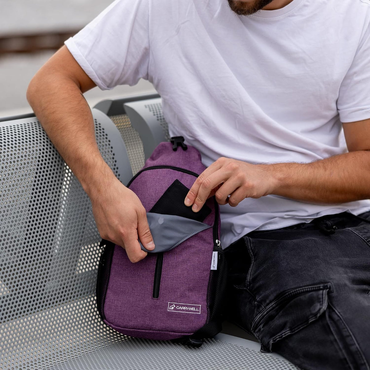 (Not Made In China) Crossbody Sling Backpack, Small Daypack For Travel, Hiking, Anti-Theft Chest Bag, Lightweight