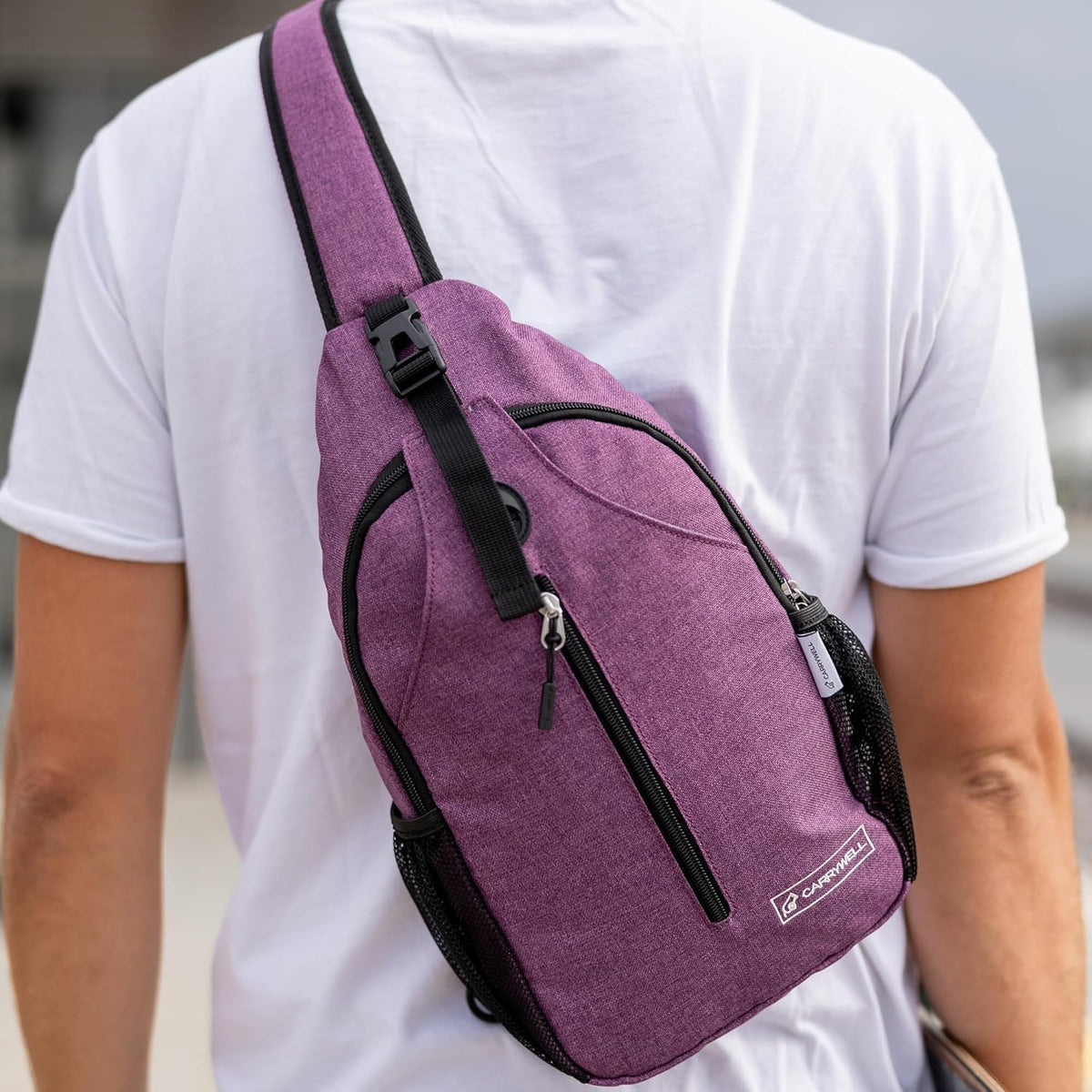 (Not Made In China) Crossbody Sling Backpack, Small Daypack For Travel, Hiking, Anti-Theft Chest Bag, Lightweight