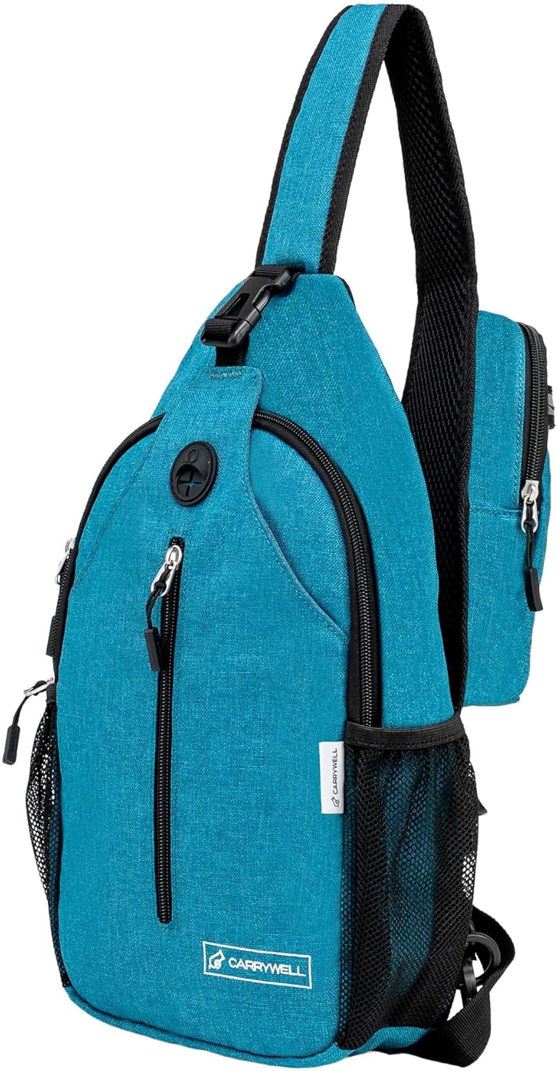 (Not Made In China) Crossbody Sling Backpack, Small Daypack For Travel, Hiking, Anti-Theft Chest Bag, Lightweight