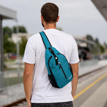 (Not Made In China) Crossbody Sling Backpack, Small Daypack For Travel, Hiking, Anti-Theft Chest Bag, Lightweight