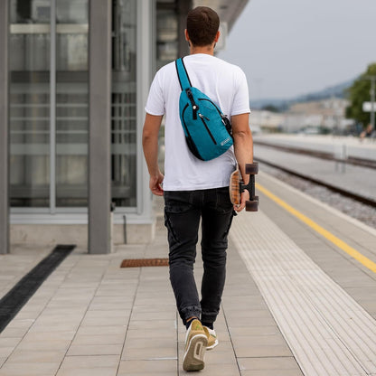 (Not Made In China) Crossbody Sling Backpack, Small Daypack For Travel, Hiking, Anti-Theft Chest Bag, Lightweight