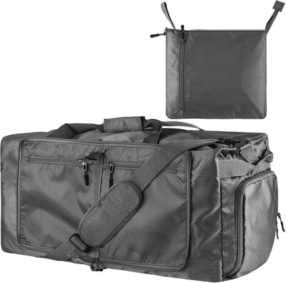 60L Duffle Bag with Shoes Compartment - Foldable&Large Capacity Travel Duffel Bags, Lightweight & Water-Resistant Gym Bag - Rose