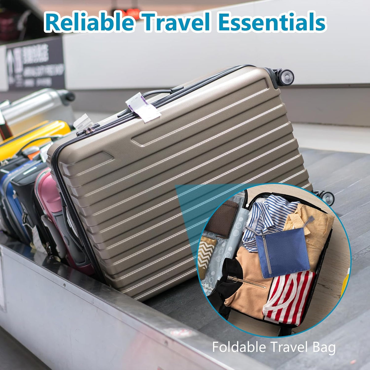 60L Duffle Bag with Shoes Compartment - Foldable&Large Capacity Travel Duffel Bags, Lightweight & Water-Resistant Gym Bag - Rose