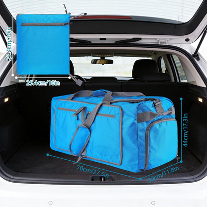 60L Duffle Bag with Shoes Compartment - Foldable&Large Capacity Travel Duffel Bags, Lightweight & Water-Resistant Gym Bag - Rose
