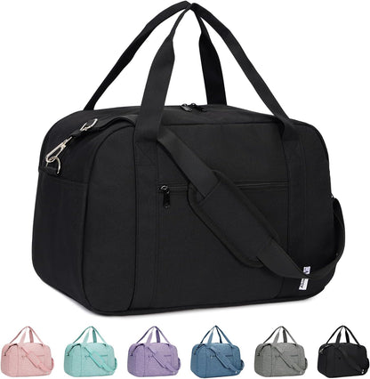 18" Carry on Bag with Laptop Compartment 14 Inch Travel Duffel Bag for Spirit Airlines Personal Item Bag Overnight Weekender Bag with Wet Pocket for Women and Men (Black)