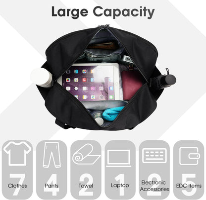 18" Carry on Bag with Laptop Compartment 14 Inch Travel Duffel Bag for Spirit Airlines Personal Item Bag Overnight Weekender Bag with Wet Pocket for Women and Men (Black)