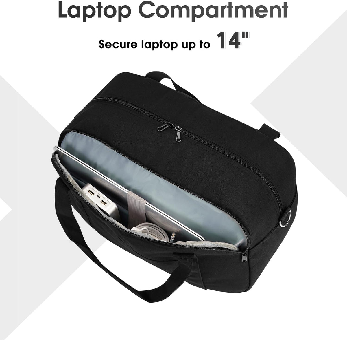 18" Carry on Bag with Laptop Compartment 14 Inch Travel Duffel Bag for Spirit Airlines Personal Item Bag Overnight Weekender Bag with Wet Pocket for Women and Men (Black)
