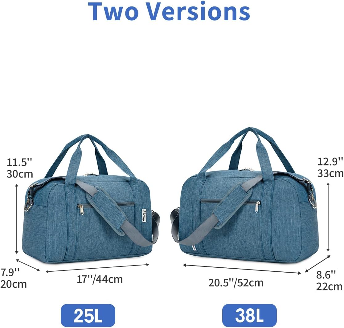 18" Carry on Bag with Laptop Compartment 14 Inch Travel Duffel Bag for Spirit Airlines Personal Item Bag Overnight Weekender Bag with Wet Pocket for Women and Men (Black)