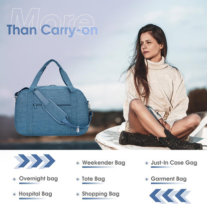 18" Carry on Bag with Laptop Compartment 14 Inch Travel Duffel Bag for Spirit Airlines Personal Item Bag Overnight Weekender Bag with Wet Pocket for Women and Men (Black)