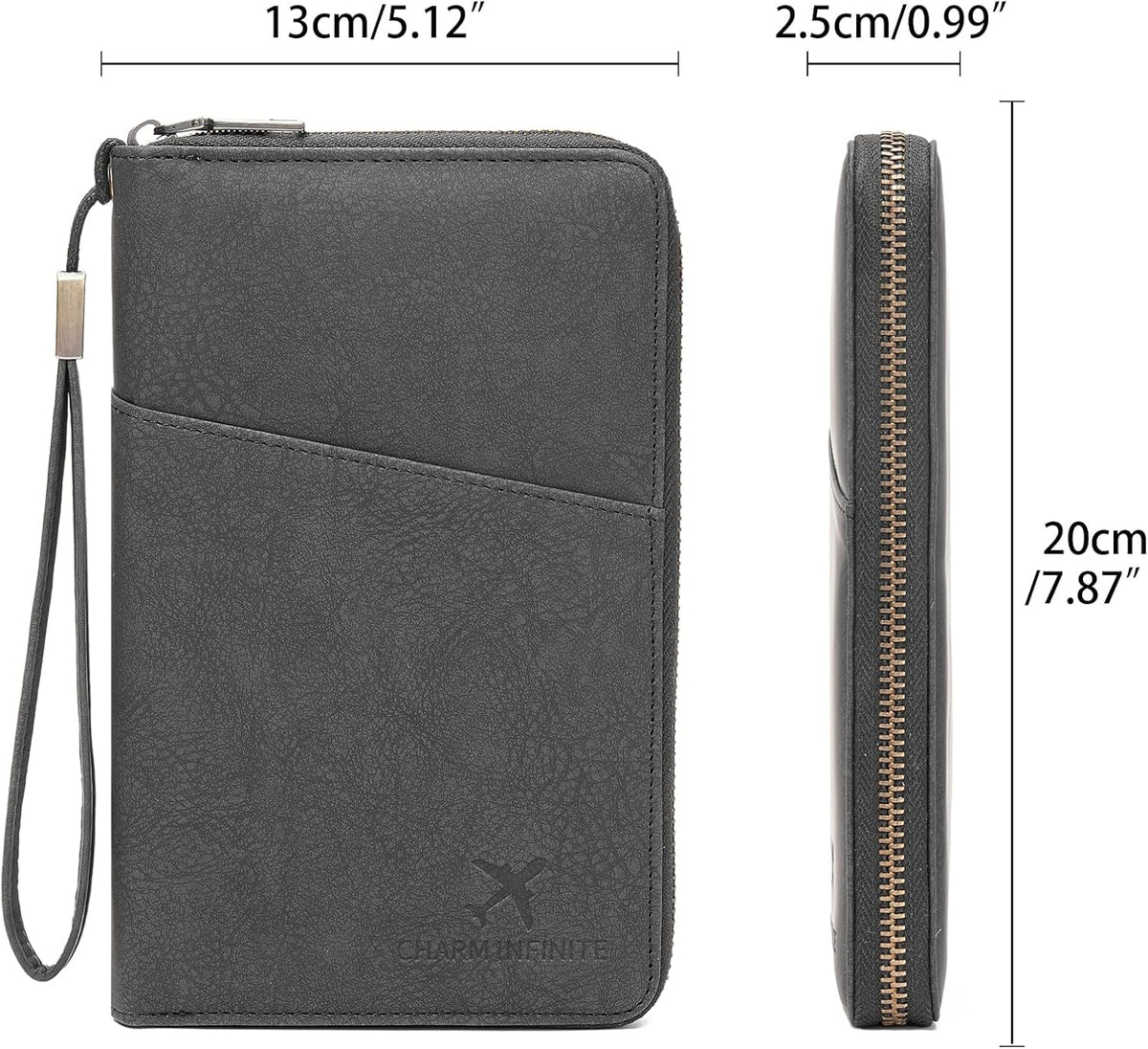 Family Passport Holder Wallet RFID Blocking Zippered Passport Wallet,Women and Men Travel Wallet Ladies Passport Cover