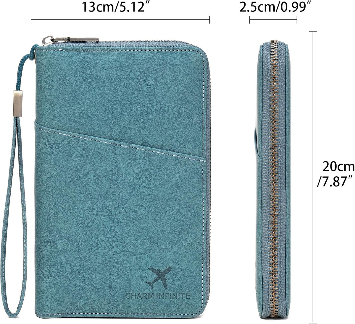 Family Passport Holder Wallet RFID Blocking Zippered Passport Wallet,Women and Men Travel Wallet Ladies Passport Cover