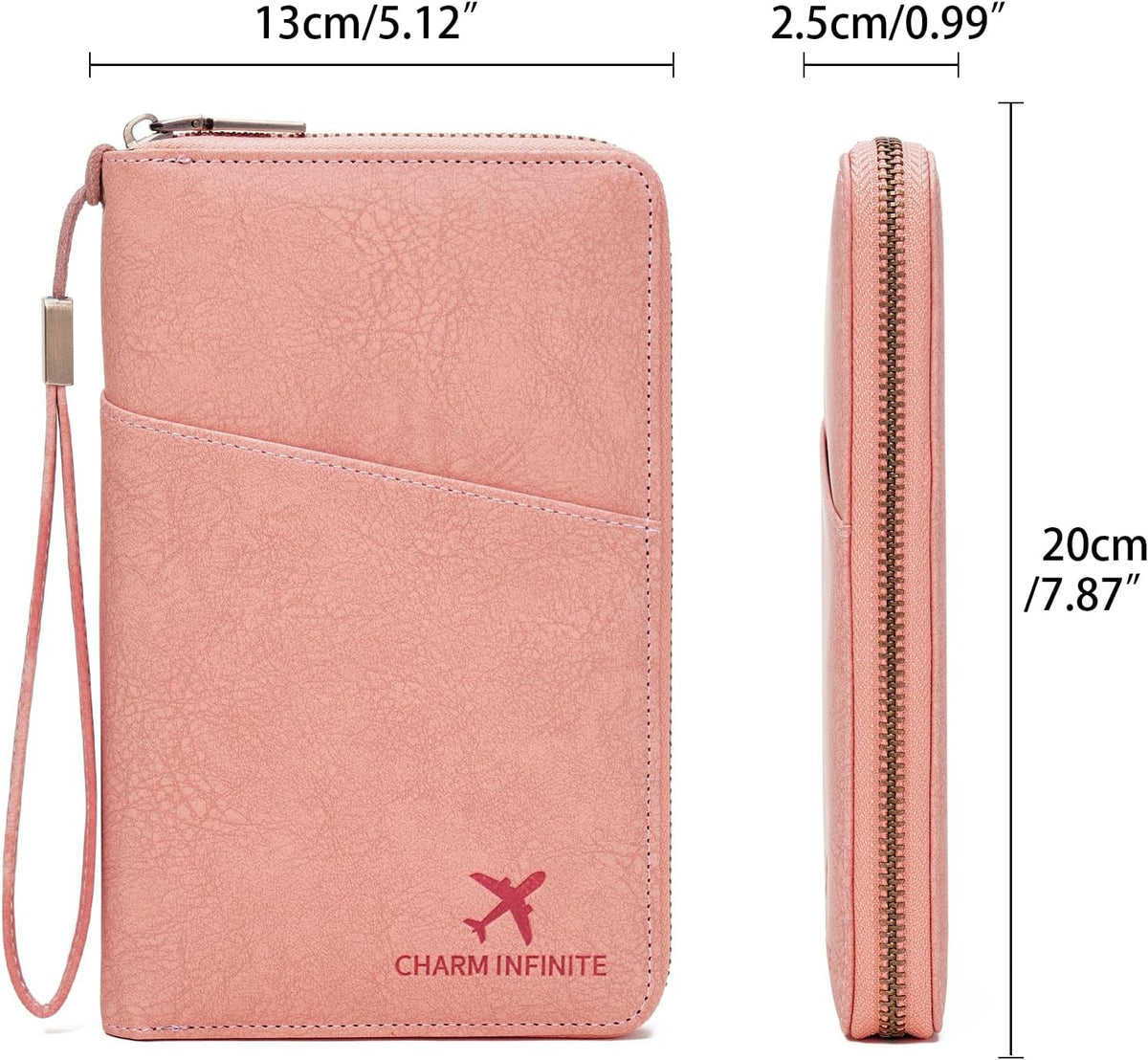 Family Passport Holder Wallet RFID Blocking Zippered Passport Wallet,Women and Men Travel Wallet Ladies Passport Cover