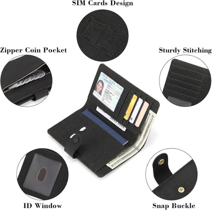 Family Passport Holder Wallet RFID Blocking Zippered Passport Wallet,Women and Men Travel Wallet Ladies Passport Cover