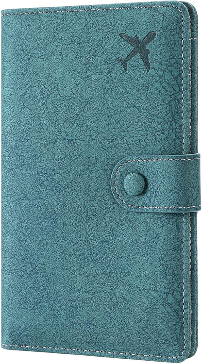 Family Passport Holder Wallet RFID Blocking Zippered Passport Wallet,Women and Men Travel Wallet Ladies Passport Cover