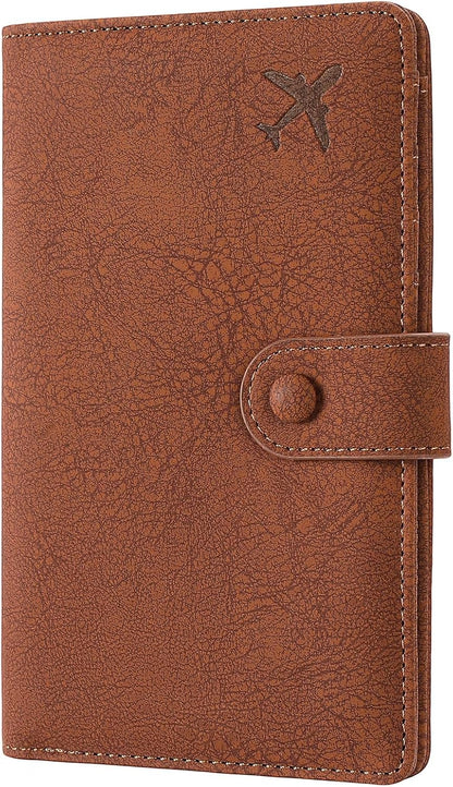 Family Passport Holder Wallet RFID Blocking Zippered Passport Wallet,Women and Men Travel Wallet Ladies Passport Cover
