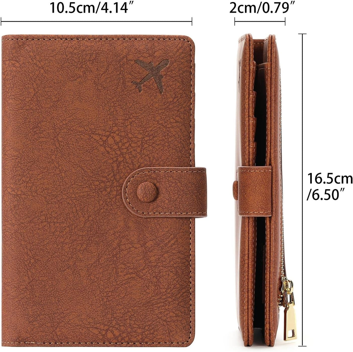 Family Passport Holder Wallet RFID Blocking Zippered Passport Wallet,Women and Men Travel Wallet Ladies Passport Cover