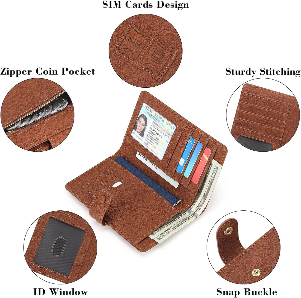 Family Passport Holder Wallet RFID Blocking Zippered Passport Wallet,Women and Men Travel Wallet Ladies Passport Cover