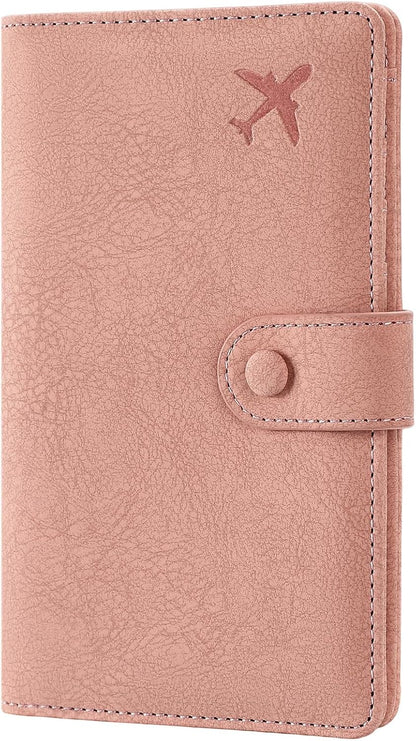 Family Passport Holder Wallet RFID Blocking Zippered Passport Wallet,Women and Men Travel Wallet Ladies Passport Cover