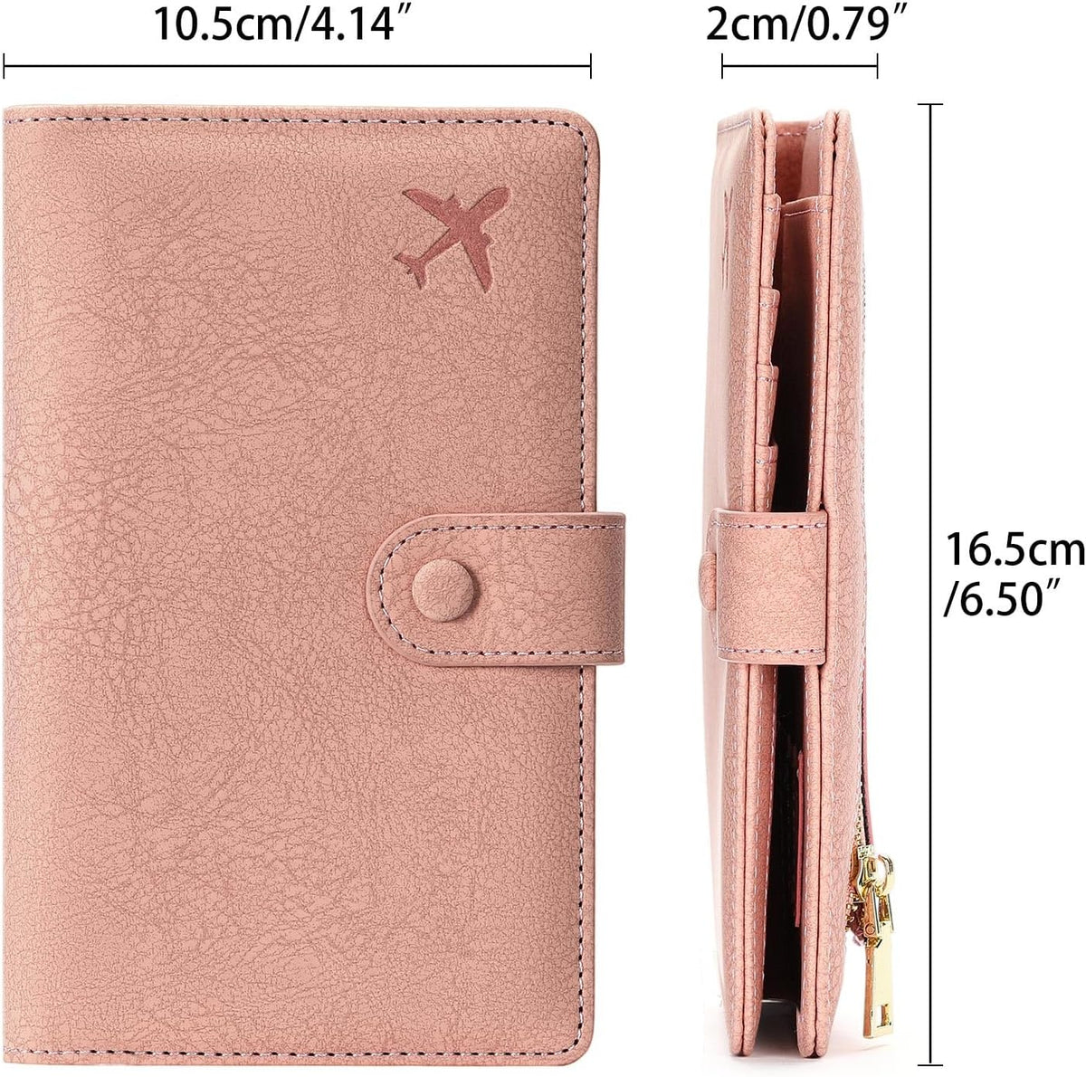 Family Passport Holder Wallet RFID Blocking Zippered Passport Wallet,Women and Men Travel Wallet Ladies Passport Cover