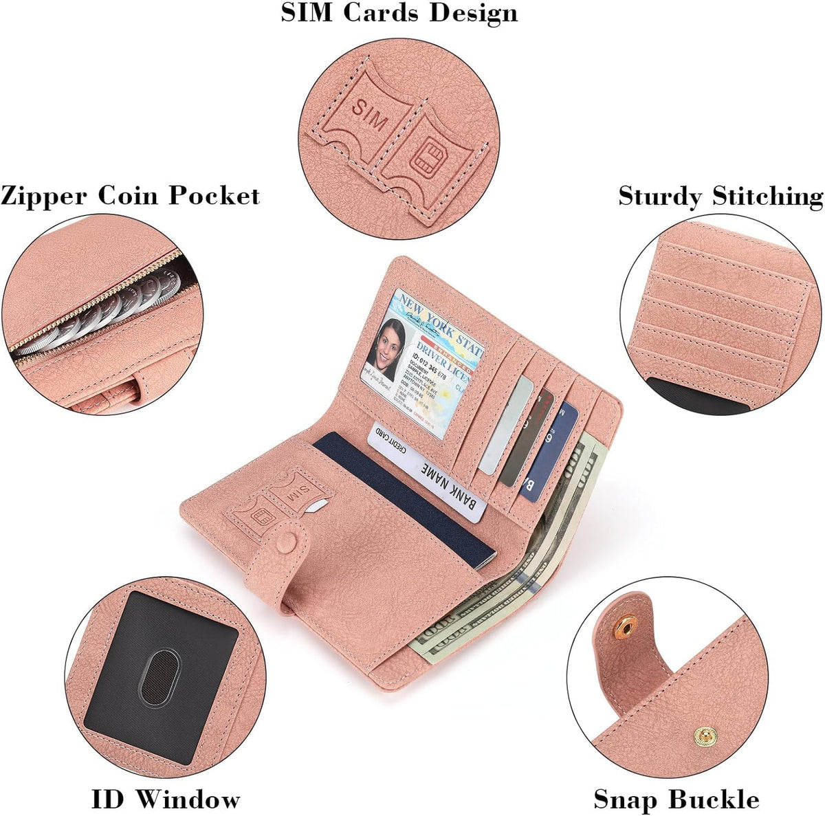Family Passport Holder Wallet RFID Blocking Zippered Passport Wallet,Women and Men Travel Wallet Ladies Passport Cover