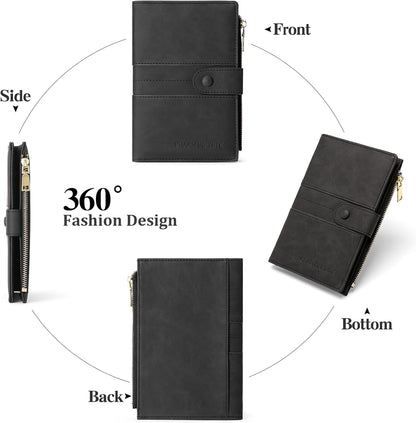 Family Passport Holder Wallet RFID Blocking Zippered Passport Wallet,Women and Men Travel Wallet Ladies Passport Cover